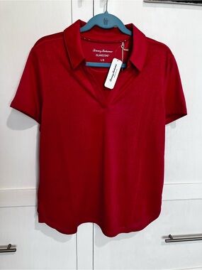 Tommy Bahama Red Short Sleeve Island Zone Polo Top, L